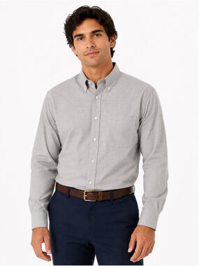 Men's Stafford Dress Shirt XL Grey White Check Button Down NWT